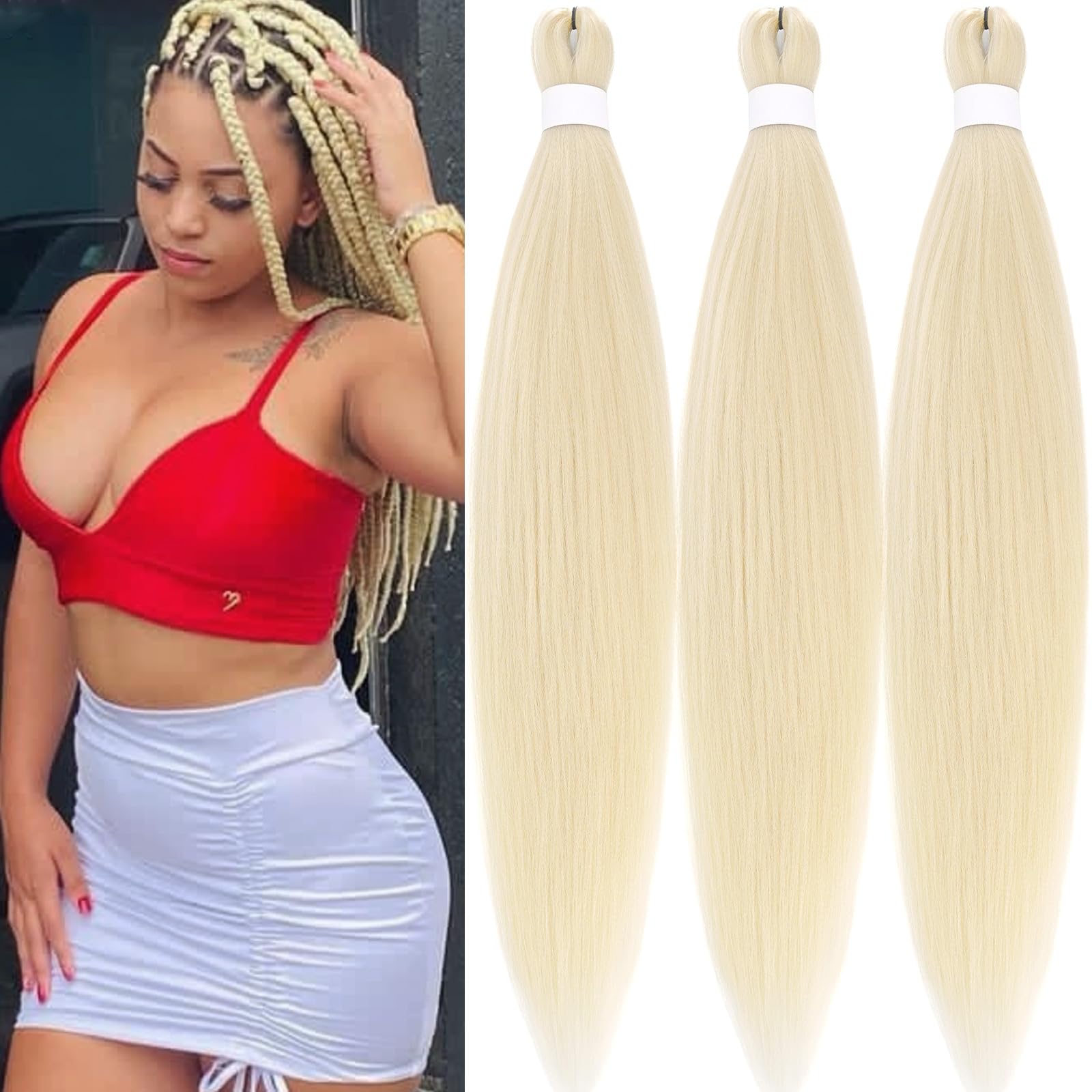 Amazon.com : UPruyo 613 Pre Stretched Braiding Hair Blonde 52 Inch